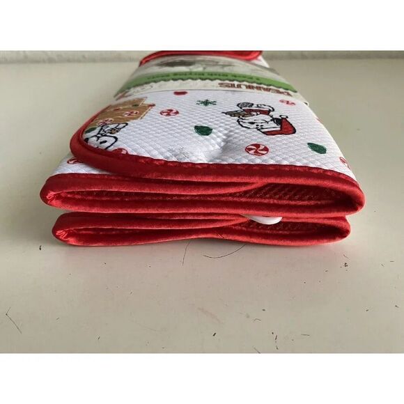 2 Pack Peanuts SNOOPY CHRISTMAS Dish Drying Mats 16 X 18” Gingerbread House NEW - Picture 8 of 16